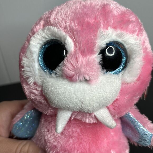 Ty Beanie Boos TUSK the Pink Walrus NEW with TAGS RETIRED Pink Glitter Plush - Picture 7 of 7